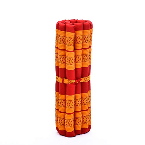 Leewadee Zabuton Seating Cushion – Square Floor Seat for Meditation Exercises, Light Yoga Mat Filled with Kapok - color: Sf02 - Orange