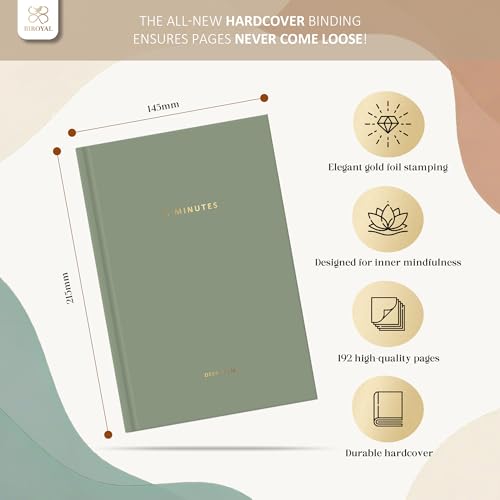BIROYAL 5 Minute Gratitude Journal 2026 - Undated Daily Gratitude Journal for Women - 20 Weeks 5 Minute Guide Journals - Daily Journals with Prompts for Happiness, Mindfulness & Reflection - Self Care Gift - color: Green