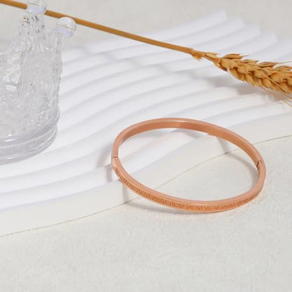 4/6/8MM Greek Key Meander Bracelet Oval Stainless Steel Bangle Cuff Gifts for Women Men - color: Rose Gold, size: 4mm