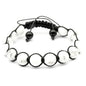 ElisaJewelryArt - Natural Black Onyx Beaded Bracelet Genuine Gemstone Strenght Crystal Macrame Bracelet Unisex Bracelet - color: Howlite, size: WOMEN