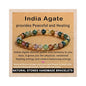 AD Beads Handmade Gemstone Stretch Elastic Bracelet Crystal Healing Reiki Nature's Beauty and Spiritual Essence Unisex - color: Indian Agate, size: 6mm
