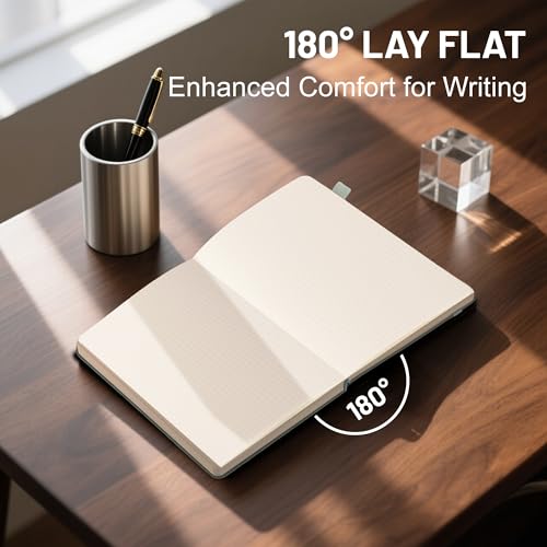 CAGIE Graph Paper Notebook- 320 Pages 100 GSM Graphing Grid Journal A5 Hardcover Leather Quad Ruled Notebooks for Engineering, Math, Work, Green - color: Green, style: Graph A5
