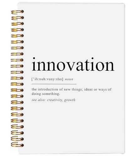 Innovation Definition Inspirational Notebooks, Motivational Journal for Work, Inspirational Gifts for Coworkers Women Men, Inspiring Creativity Spiral Notebooks 5.5x8.3 Inch - color: 17-explanation-notebook