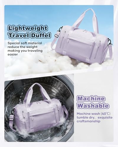 Gym Bag for Women,Travel Duffel Bag with Shoes Compartment Personal Item Carry On Overnight Bag for Mens Weekender Bag Training Handbag Sports Gym Tote Bag Yoga Bag Purple - color: J3-Purple