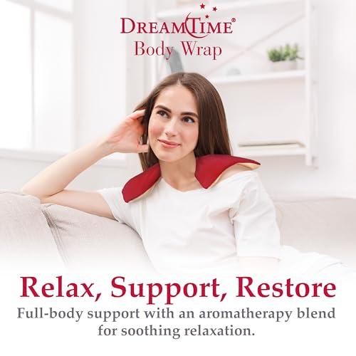 DreamTime Aromatherapy Body Wrap, Heat Therapy for Sore Muscles, Soothing Stress Relief, Soothing for Whole Body, Weighted Heating Pad, Herbal Cinnamon and Clove Scent