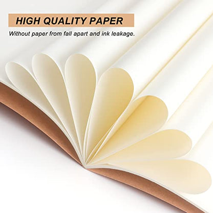 4 Pack Blank Kraft Notebooks, Blank Paper Sketchbooks for Drawing Doodling Writing,Travel Journal Set, A5, 36 Pages, 8.3” X 5.5”