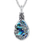 JUSTKIDSTOY Moonstone Urn Necklace for Ashes Sterling Silver Daisy/Rose/Tree Teardrop Pendant Necklace Cremation Jewelry Keepsake Memorial Gifts for Mother Grandma w/Funnel Filler - style: Daisy(Abalone Shell)