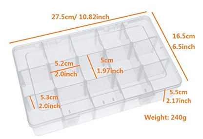 Kamay's Adjustable XL15 Compartment Slot Plastic Craft Storage Box Thick Hard Plastic Hobby Craft Storage Box Case With Snap Lock Ideal For Small Items… - style: XL15 Compartment Slot