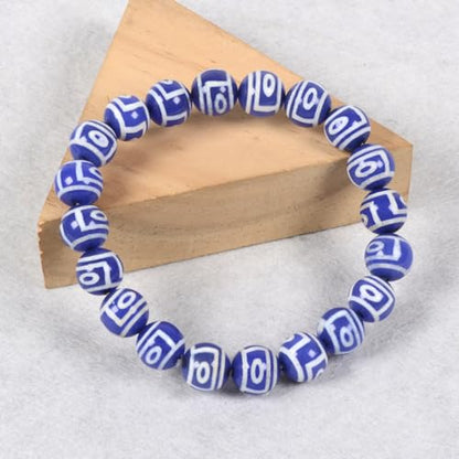 Justinstones Gemstone Crystals Chakra Beads Bracelet Crystal Healing 10mm Round Stretchable Bracelet for Her Gift - color: Blue Tibetan Agate Style Evil 2 Eye