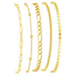 Gold Bracelets for Women, 14K Gold Plated Stackable Bracelet Stack Set Adjustable Charm Paperclip Chain Snake Link Layered Waterproof Jewelry Sets Gifts - style: Bracelets Set /2
