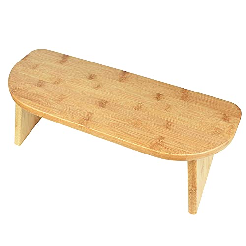 Bamboo Kneeling Meditation Bench, Locking Hinges & Free Black Canvas Carry Bag, Folding Portable Design for Outdoor use & Travel