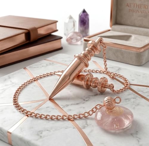 Copper Metal Light Weight Solid Cone Point Pendulum Healing Dowsing Reiki Pendulum for Divination and Meditation Copper Pendulum - color: Light Weight Cone Copper Metal Pendulum