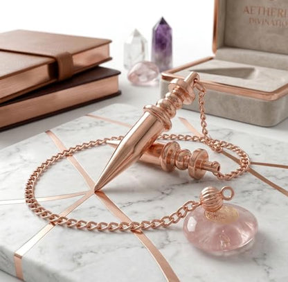 Copper Metal Light Weight Solid Cone Point Pendulum Healing Dowsing Reiki Pendulum for Divination and Meditation Copper Pendulum - color: Light Weight Cone Copper Metal Pendulum