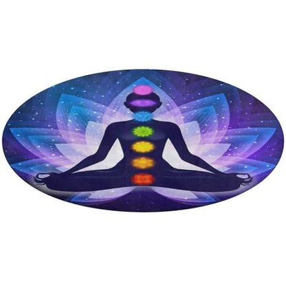 Chakra Silhouette of Female Doing Yoga Ultra Soft Non-Slip Area Rugs Indoor Coral Velvet Floor Mat Short Flannel Carpet for Living Room Bedroom Dining Room