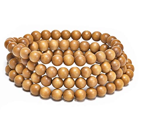 Sandalwood Bracelet for Women Men Buddhist Prayer Strand Chandan Bracelet Handmade Stretchable Elastic Sandalwood Beaded Wristbands for Yoga Meditation - style: 108 Beads 8mm Bracelet