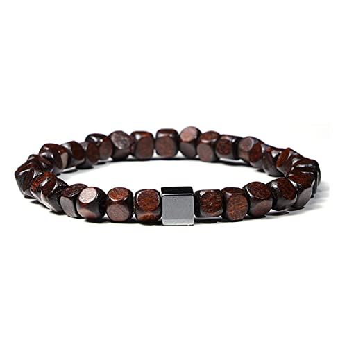 Natural Wood Beads Bracelet for Men Women Wooden Bracelet for Prayer Meditation Healing - color: A3: 4Pcs