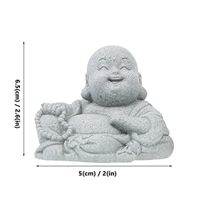 Cabilock 3pcs Sandstone Buddha Statue for Home Decor Creative Chic Landscape Prop Light Grey Landscape Accessory for Zen Garden Aquarium and Meditation Spaces