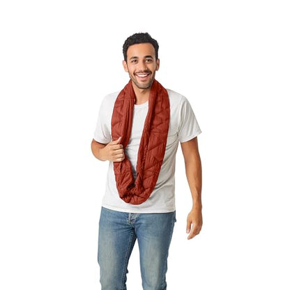 PYVOT Weighted Infinity Scarf, 3 lb Sensory Shoulder Wrap for Everyday Comfort - color: Brick