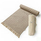 VINYASA Handwoven Cotton Yoga Rug Mat – Naturally Dyed | Absorbent, Washable Yoga Mat/Fitness Rug, Hatha, Pilates & Meditation - Non-Slip Grip | Extra Long & Wide | Trikon Series - color: Pomegranate