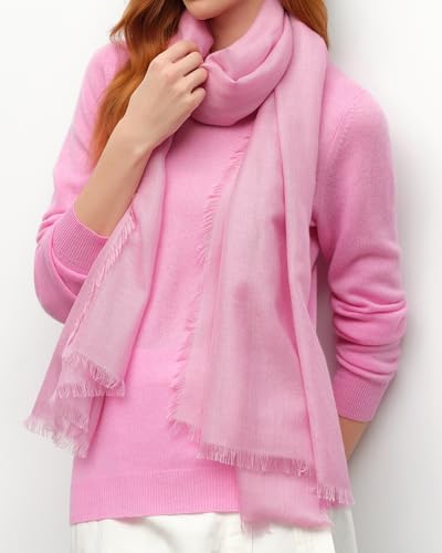 KVSS Women's Fine Knit Shawl, 55% Cashmere 45% Mulberry Silk, X Gauge 120/2NM Yarn Lightweight Spring Summer Wrap Scarf - color: Putty