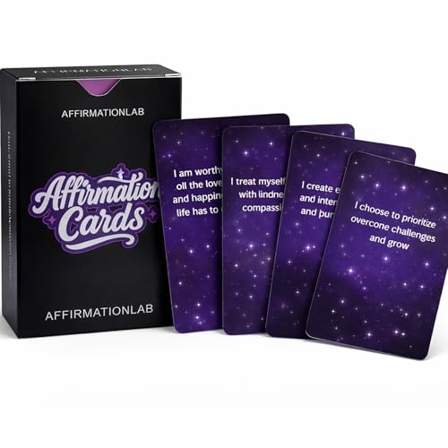 Affirmation Cards, Printed greeting cards, 54 Daily Positive Affirmation Cards for Self Love, Confidence & Mindfulness, Inspirational Motivation Deck with Gift Box for Stress Relief, Meditation & Self Care