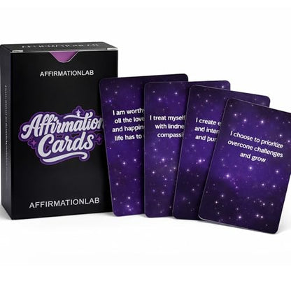 Affirmation Cards, Printed greeting cards, 54 Daily Positive Affirmation Cards for Self Love, Confidence & Mindfulness, Inspirational Motivation Deck with Gift Box for Stress Relief, Meditation & Self Care