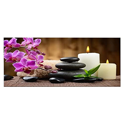 Homemania Stones Zen Picture for Living Room Bedroom – Multi-Coloured Polyester, Wood, 70 x 3 x 100 cm, Multicoloured