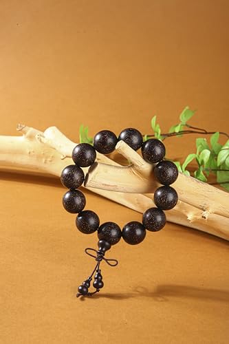 Men’s mala bracelet,Healing Bracelet, natural red sandalwood, 12 beads 20mm, 9.8" stretch, handmade for meditation, blessing & luck, with gift pouch.