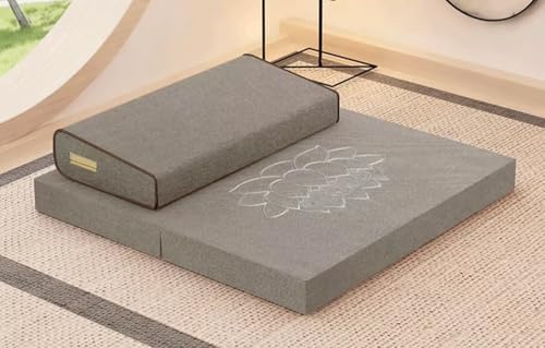 Handcrafted Meditation Mat,Portable Foldable Floor Cushion Outdoor Coconut Fibre Linen Yoga Cushion(Size:70x70cm(28x28inch),Color:Gray-1) - color: Gray-1, size: 70x70cm(28x28inch)