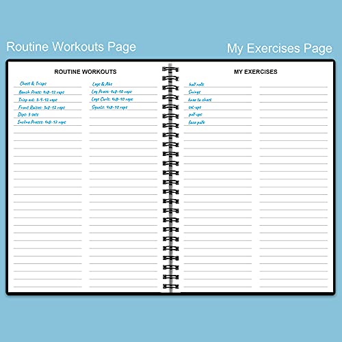 Fitness Planner for Women & Men - A5 Workout Log Book/Exercise Workout Log to Track Weight Loss, GYM, Bodybuilding Progress - Daily Health & Wellness Workout Journals, 5.8X8.25 In Workout Book - style: Black