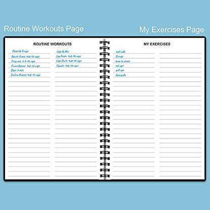 Fitness Planner for Women & Men - A5 Workout Log Book/Exercise Workout Log to Track Weight Loss, GYM, Bodybuilding Progress - Daily Health & Wellness Workout Journals, 5.8X8.25 In Workout Book - style: Black