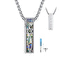 Cremation Urn Necklaces for Ashes Sterling Silver 3D Vertical Bar Memorial Pendant for Loved Ones Keepsake Cremation Jewelry Gifts for Women Men - style: Messianic Mezuzah