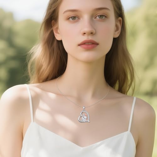 YFN Daughter Gifts from Dad 925 Sterling Silver Daughters Heart Necklace Birthday Christmas - color: Silver-Daughter Necklace