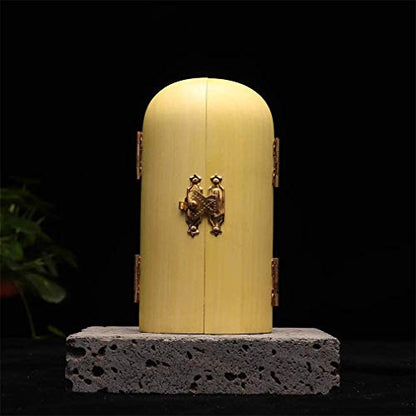 Ulalaza Boxwood Buddha Statue Solid Wood Carvings Carved Locker Box Sculpture Decoration - color: Style-10