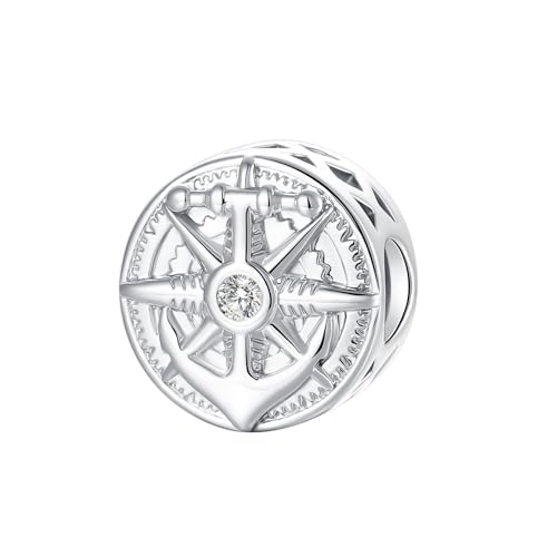 Prayer Cross Elephant Airplane Suitcase Charm 925 Sterling Silver Charms fits for Bracelets Necklace Pendant Bead Charms Jewelry Gift for Women Family - color: Anchor Charm