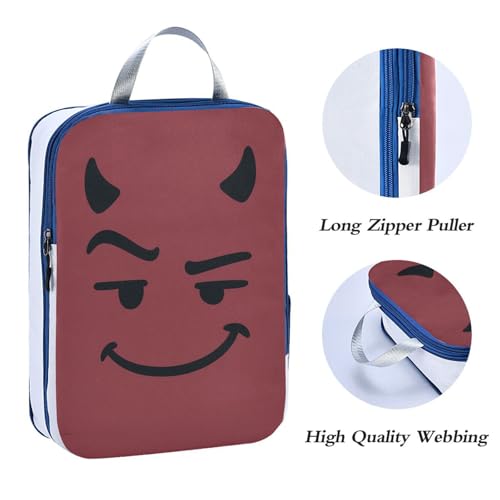 3 Piecing Packing Travel Bag Polyester Closet Storage Organizer, Mischievous Devil Look (3 Set) - color: Mischievous Devil Look