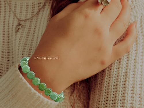 Amazing Gemstone Crystal Bracelet for Women Men's Gifts - Protection Healing Crystal Bracelet - 8mm Gemstone Beaded Stretchable Bracelet Pulseras Para Hombres Mujer Stocking Stuffers Mothers Day Gift (Green Aventurine) - color: Green Aventurine