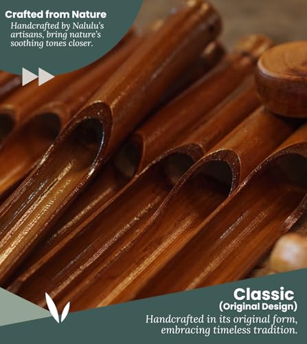 Classic Bamboo Wind Chimes - Outside Outdoor Wood Wooden Windchimes, Small, Handcrafted with Calming Deep Tones, Ideal Home Decor or Gift for Any Occasion - size: Small 35"