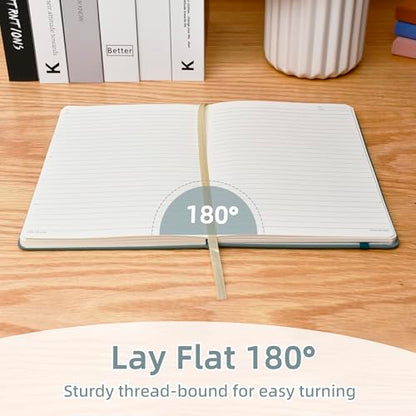 Lined Journal, 192 Pages, 5.7''x8.3'', 100 GSM Thick Paper, Hardcover Notebook for Work, Journaling Notebooks for Men, Women, Green