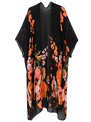 Kimonos for Women Swimsuit Coverups Beach Cover Up Swimwear Cardigan Summer - color: Blooming Summer