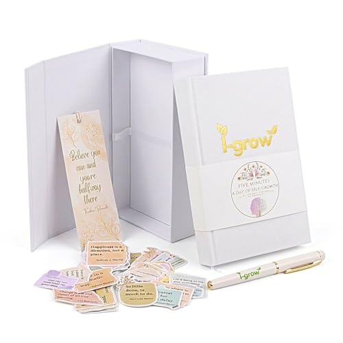 Gratitude Journal for Women (White) - A5 Hardcover Aesthetic Prompt Journal with Gift Box & Pen - 5 Minute Practice for Manifestation, Reflection & Happiness - Includes Stickers & Bookmark - 2026 Gift Set