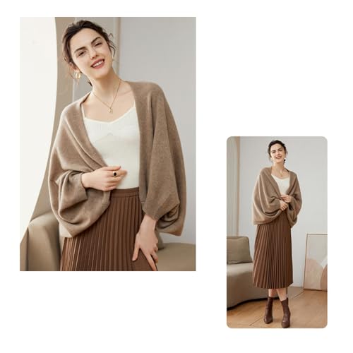 Fuxiqar Wrap Sweater for Women Warm Shawl Blanket Scarf with Sleeves Poncho Pashmina Shall with Two Shawl Clips - color: Red