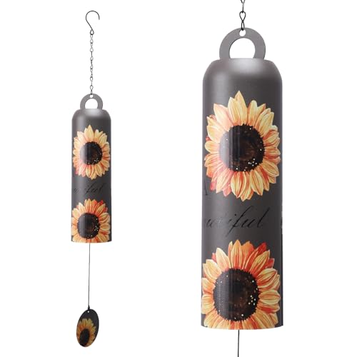 Taman Wind Chime - 28" Sunflower Metal Wind Bell Deep Tone Serenity Valentine's Day Gift Mobile Memorial Sympathy Gift for Home, Outdoor, Yard, Patio,Garden Decor