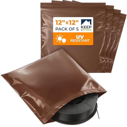 12"x 12" UV Protective Amber Zip Bags, Pack of 5 - Resealable Light-Blocking Plastic Bags for Packaging Light-Sensitive Products, Heavy Duty 3 mil Thick, Moisture Resistant Storage - size: 12"W x 12"L, style: Pack of 5