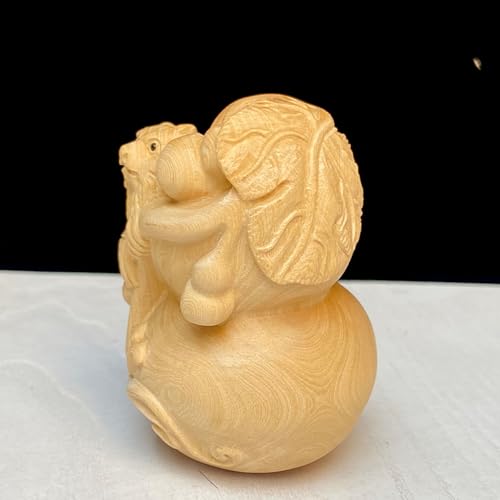 Antique Cucurbits Wooden Statue Accents Zen Meditation Wood Sculpture Decor for Living Room Spa Or Yoga Studio Centerpiece Books Living Room Bedroom Ornament
