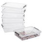 Citylife 6 PCS Clear Plastic Container Clip Box with Latching Lids, Stackable Document Paper Protectors Organizer Container for Office, Home, and School Supplies - size: 5QT, style: 6 PCS
