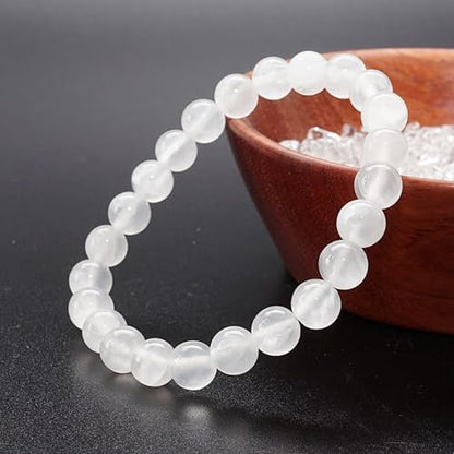 The Alchemist's Arcanum Adjustable Beaded Wrist Accessory for Men and Women, Stretch Fit Stone Bead Jewelry for Daily Wear and Gifting - color: Rainbow Moonstone