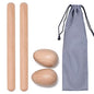 4 Pcs Musical Hand Percussion Instrument Set, Includes 1 Pair 8 Inch Rhythm Sticks Wood Claves and 1 Pair Wood Egg Shakers for Kids