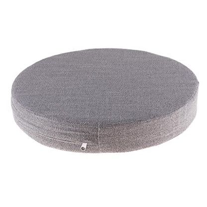 6cm Portable Round Yoga Meditation Cushion - Weight Breathable Linen, Perfect for Home and Outdoor Exercise - Gray