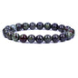 Amandastone Natural Gemstone 8mm Round Beads Stretch Bracelet 7 Inch - color: Dragon Blood Jasper